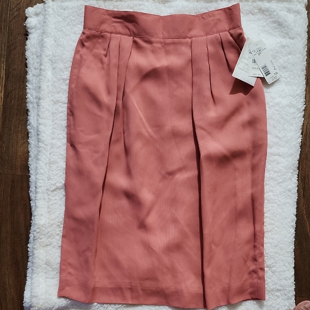 NWT Elegant Jones Wear Women's Skirt Salmon/Coral Spring Colors Easter Sz 10
